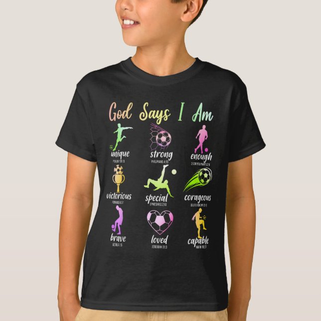 Camiseta Deus Diz Que Eu Sou Versículo Bíblico Cristão Reli (Frente)