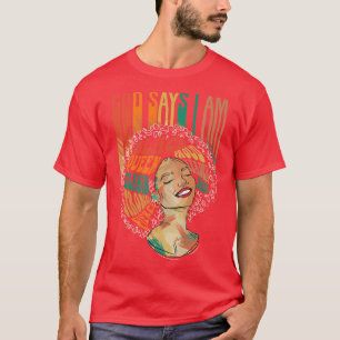 Camiseta Deus Diz Que Sou Afro Mulheres Feliz História Negr