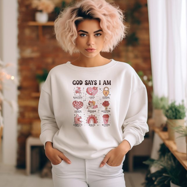 Camiseta Deus diz que sou Namorados Bíblia Versa Camisa-T (God Says I am Valentine Bible Verses T-Shirt)