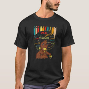 Camiseta Deus Diz Que Sou Negro Melanina História Negra Mês
