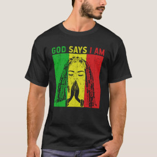 Camiseta Deus diz que sou o localizador rastafarian rasta d