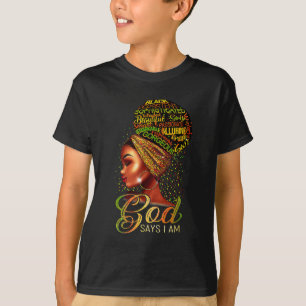 Camiseta Deus Diz Que Sou Orgulho Negro História Afro-Ameri