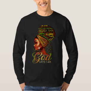 Camiseta Deus Diz Que Sou Orgulho Negro História Afro-Ameri
