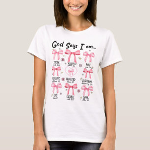 Camiseta Deus Diz Que Sou Rosa Coquete Cristã Jesus Feliz