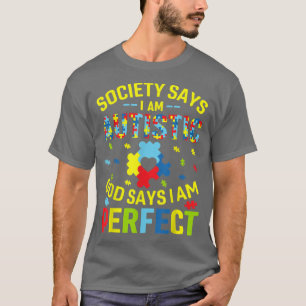 Camiseta Deus Diz Que Sou Um Autismo Perfeito Consciência A