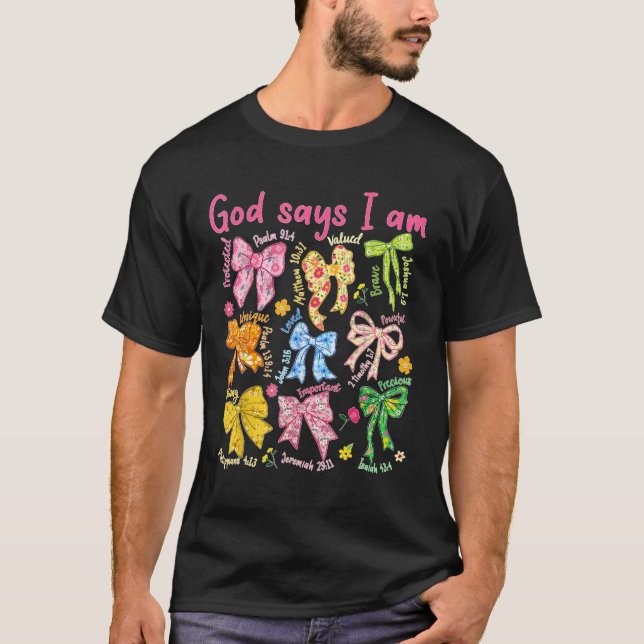 Camiseta Deus Diz Que Você É A Bíblia Cristã Arco Rosa Coqu (Frente)