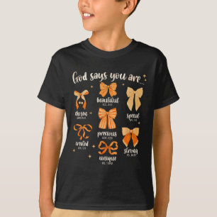 Camiseta Deus Diz Que Você É Bíblico Cristão Coquete Laço D