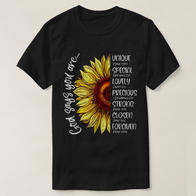 Camiseta Deus Diz Que Você É Verso Da Bíblia Cristã De Gira (Frente do Design)