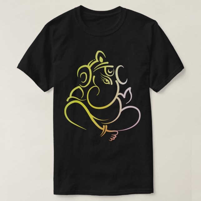 Camiseta Deus do Elefante Indiano Ganesh (Frente do Design)