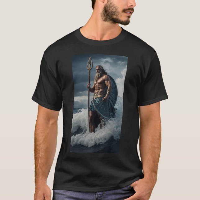 Camiseta Deus do Mar Poseidon - mitologia grega (Frente)