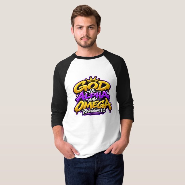 Camiseta Deus é Alfa e Ômega (Frente Completa)
