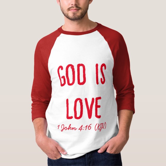 Camiseta DEUS É Amor - Bíblia Verso - Dia de os namorados (Frente)