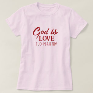 Camiseta Deus é Bíblia Verse Christian Faith Rosa