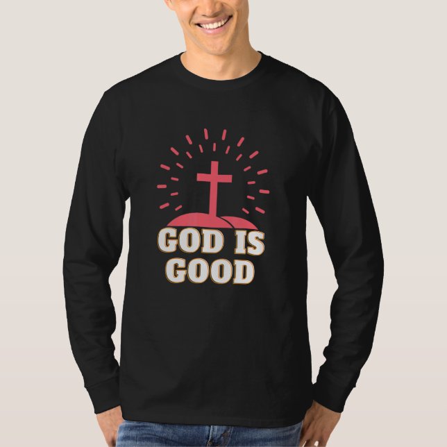Camiseta Deus É Boa Religião Cruzada Bíblia Fé Cristã J (Frente)