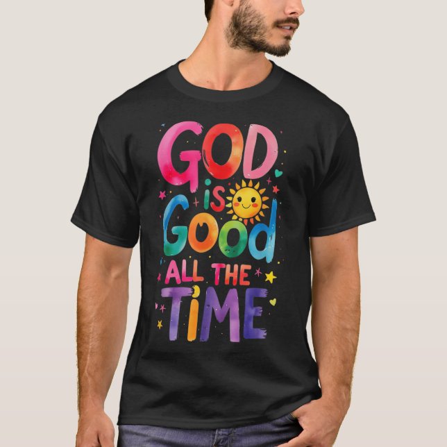 Camiseta Deus É Bom O Tempo Todo Jesus Cristo Christian Gi (Frente)