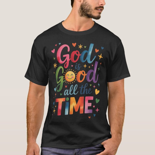 Camiseta Deus É Bom O Tempo Todo Jesus Cristo Christian Gi (Frente)