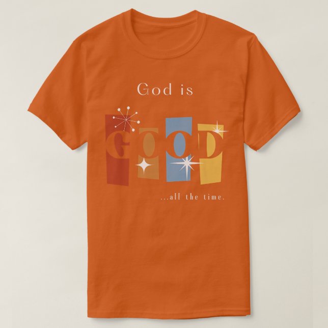 Camiseta Deus é bom retrô (cores escuras) Premium (Frente do Design)