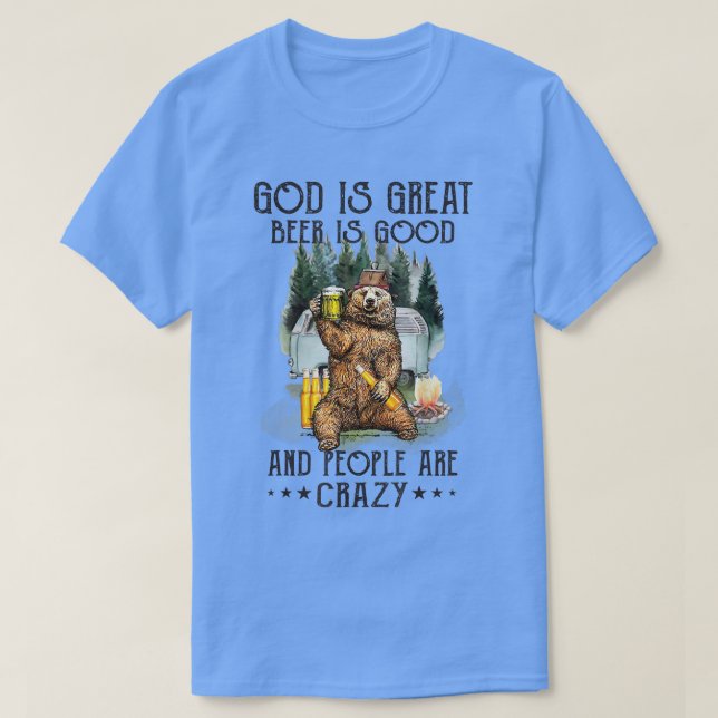 Camiseta Deus É Cerveja Excelente É Boa E Pessoas São Bea L (Frente do Design)
