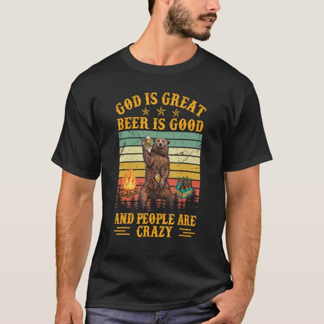 Camiseta Deus É Cerveja Excelente É Boa E Pessoas São Louca (Frente)