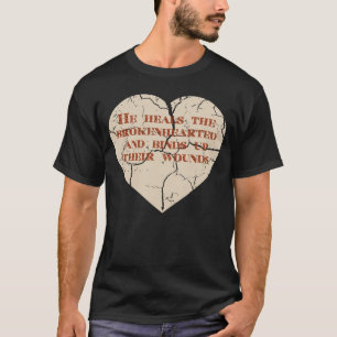 Camiseta Deus e Christian Psalm 1473 Curando o Coração Jesu