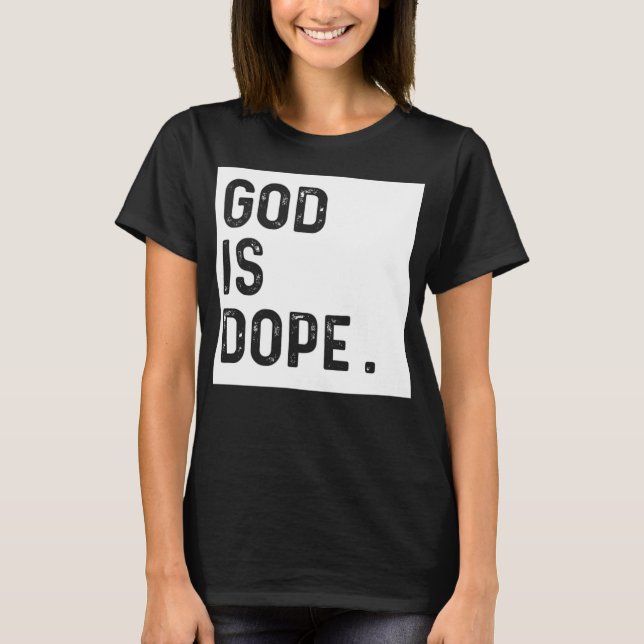 Camiseta DEUS É DOPE BRANCO Engraçado Fé Cristã Crença G (Frente)
