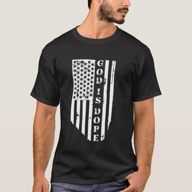 Camiseta Deus É Dope Christian Funny Cita Fé Cristã (Frente)