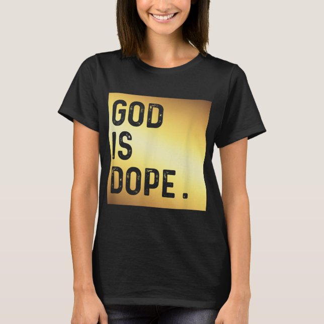Camiseta Deus é DOURADO, Funny Cristã Faith Acredita Gi (Frente)