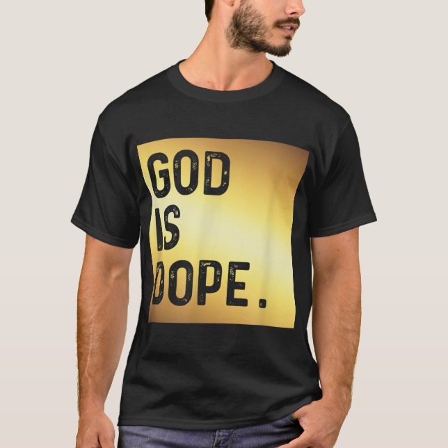 Camiseta Deus é DOURADO, Funny Cristã Faith Acredita Gi (Frente)