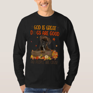 Camiseta Deus É Excelente Cachorro É Boa Queda De Boxer Gra