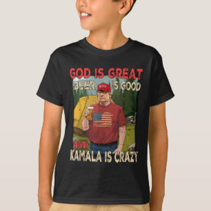Camiseta Deus É Excelente Cerveja É Bom Kamala É Louco Engr