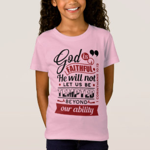 Camiseta Deus É Fiel – 1 Coríntios 10:13 Versículo Bíblico