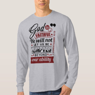 Camiseta Deus É Fiel – 1 Coríntios 10:13 Versículo Bíblico