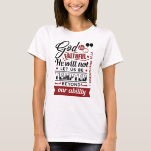 Camiseta Deus É Fiel – 1 Coríntios 10:13 Versículo Bíblico