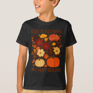 Camiseta Deus é Fiel em Todas as Estações, Floral Outono