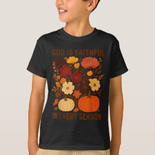 Camiseta Deus é Fiel em Todas as Estações, Floral Outono