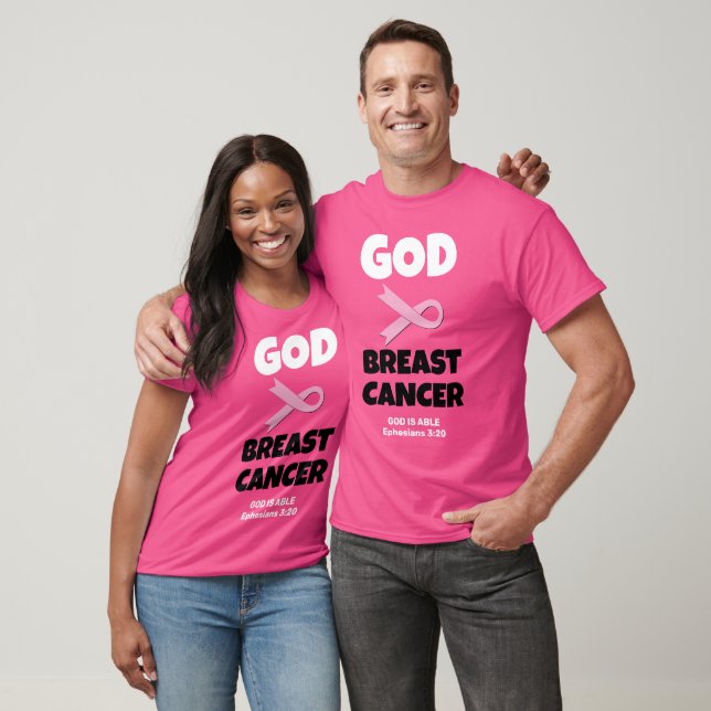 Camiseta DEUS É MAIOR DO QUE A CANCER-Camisa-Cristã MAMA (Unissex)