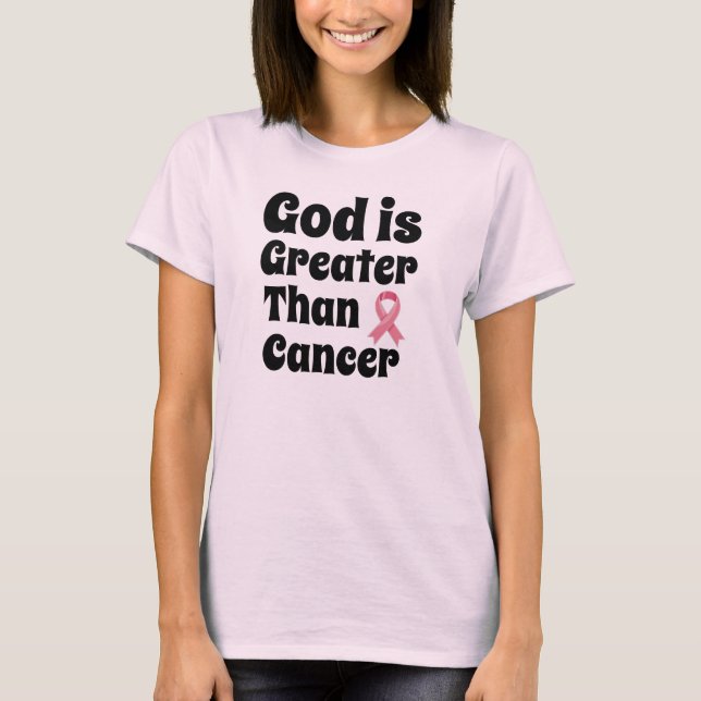 Camiseta Deus é maior que o Cancer - Fé Inspiradora (Frente)