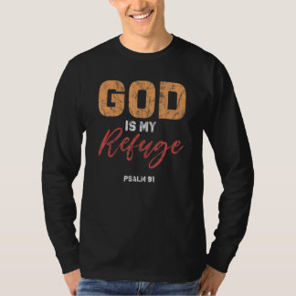 Camiseta Deus É Meu Refúgio Salmo 91 Bíblia De Oração Verso