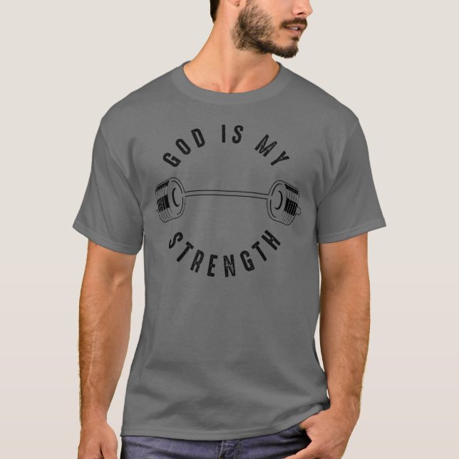 Camiseta Deus É Minha Força Deus É Engraçado De Rocha (Frente)