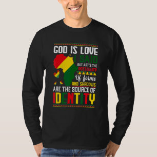 Camiseta Deus é o amor que eu disse, mas a arte é a possibi