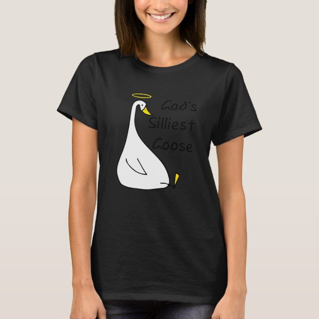 Camiseta Deus é o ganso mais tolo de Deus (Frente)