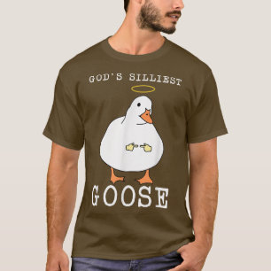 Camiseta Deus é o mais tolo ganso engraçado Shy Goose Meme 