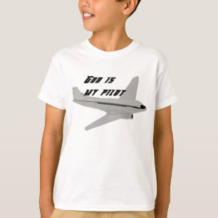 Camiseta Deus é o meu piloto (avião de cinza)
