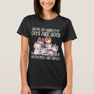 Camiseta Deus É Que Gatos Excelentes São Boas Pessoas São L