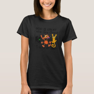 Camiseta Deus É Que Gatos Excelentes São Bons E Pessoas São