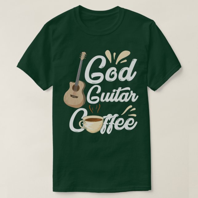 Camiseta Deus Engraçado Guitarra Café Pastor Música Cristã  (Frente do Design)