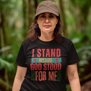 Camiseta Deus está comigo: Versículo da Bíblia Escritura Cr