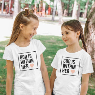 Camiseta Deus Está Dentro De Seu Coração Crianças Cristãs D
