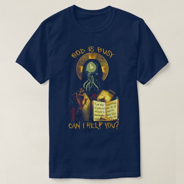 Camiseta Deus Está Ocupado Posso Ajudá-Lo? (Frente do Design)