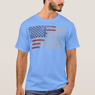 Camiseta DEUS FAMÍLIA ARMAS E LIBERDOMPro Gun EUA Bandeira
